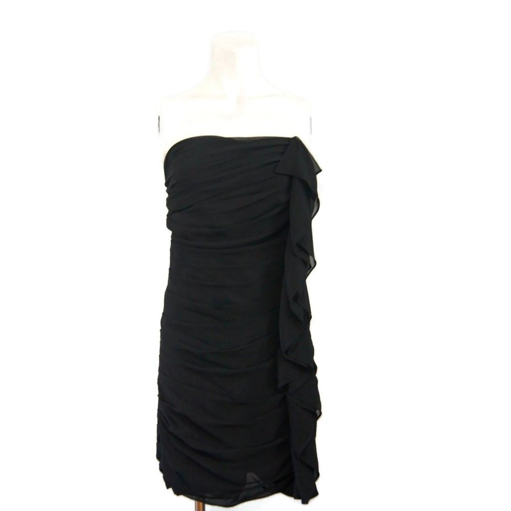 Torn By Ronny Kobo Strapless Dress Bustier Size Small Side Ruffles